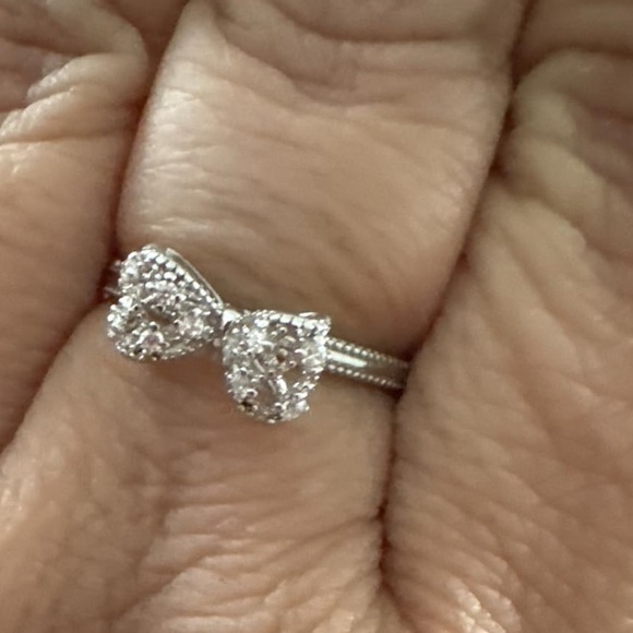 14k White Yellow Rose Gold Plated 925 Sterling Silver Gold Bow Ring - Picture 5 of 6